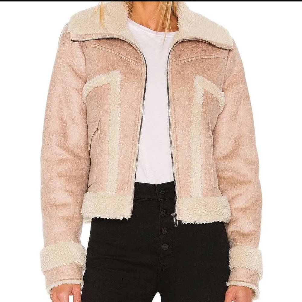 New condition - MOTHER sherpa/shearling lined jacket